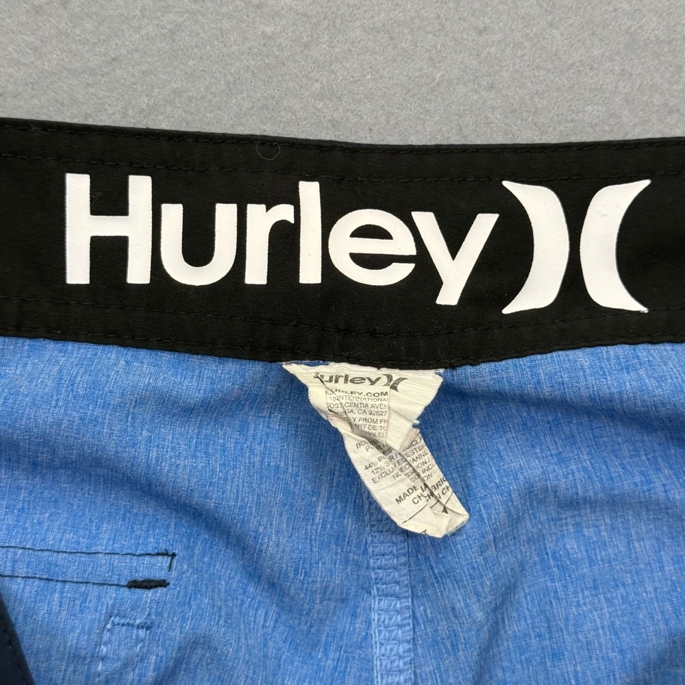 Hurley Phantom Mens Blue Striped Board Shorts Swim Trunks Size 31 - Picture 10 of 12